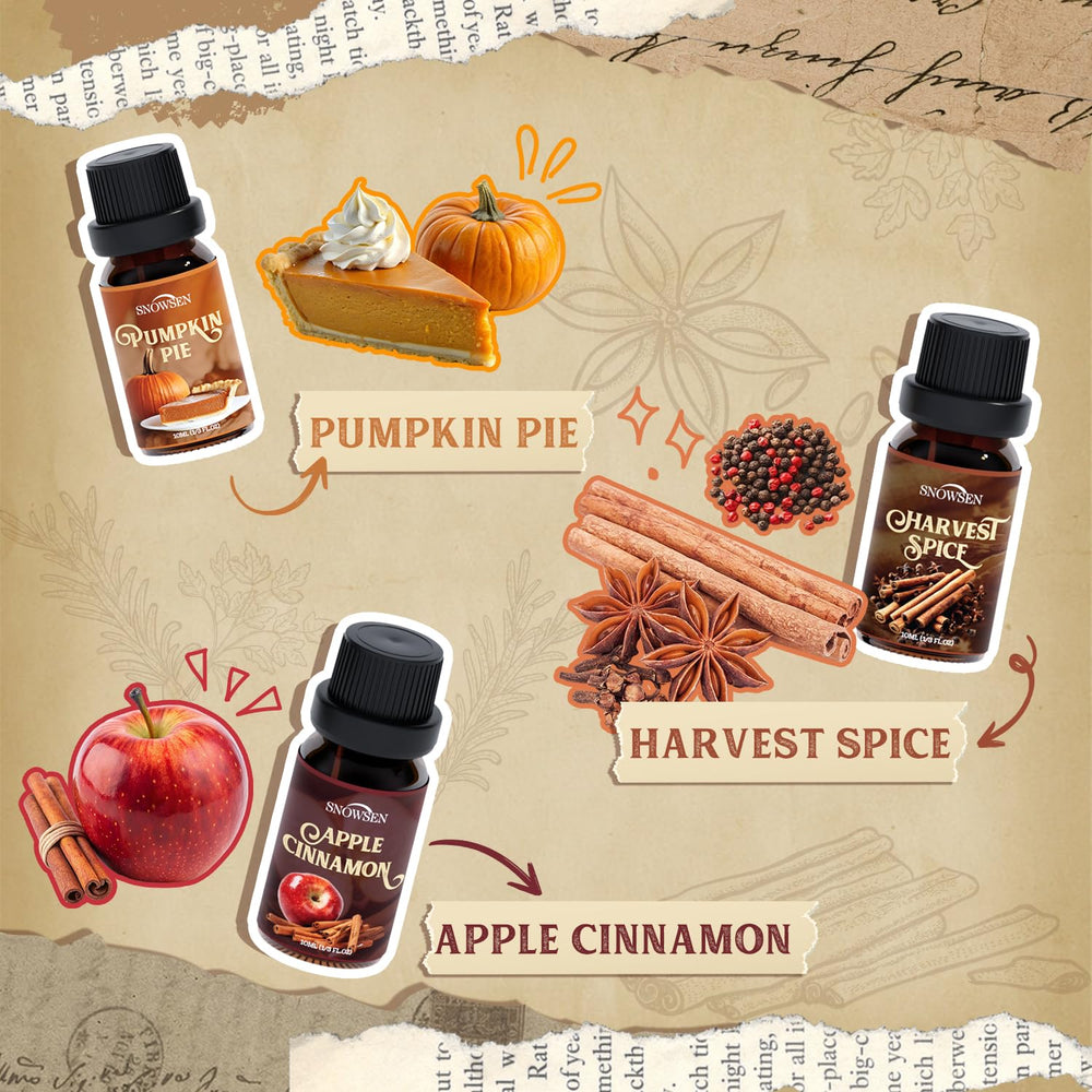 SNOWSEN Harvest Spice oil bottle for rich seasonal warmth.