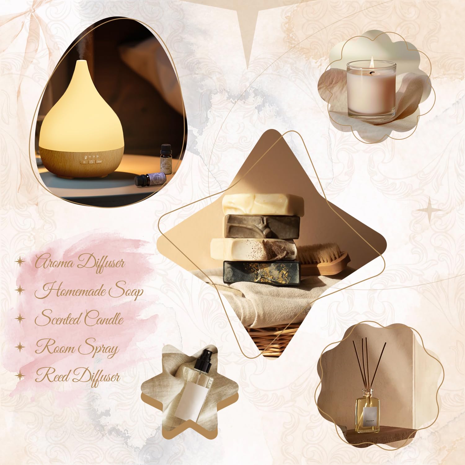 SNOWSEN White Tea & Thyme diffuser bottle creates calming spaces at home.