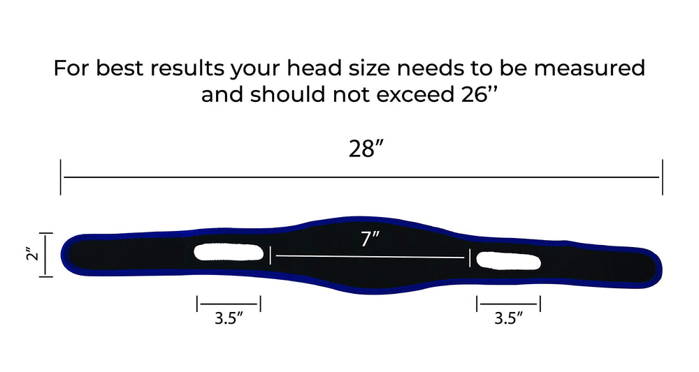 Snowy Egret strap promotes mouth closure to support nasal breathing at night.