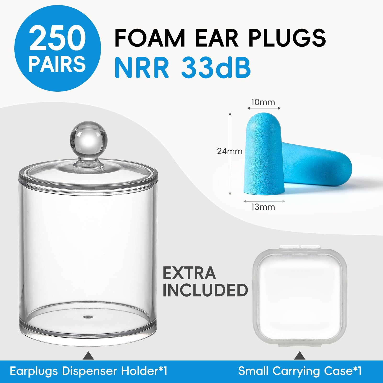 Snuvid clear dispenser holder displaying ear plugs for easy access.