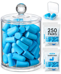 Snuvid foam ear plugs, 250 pairs, for sleep and travel noise reduction.