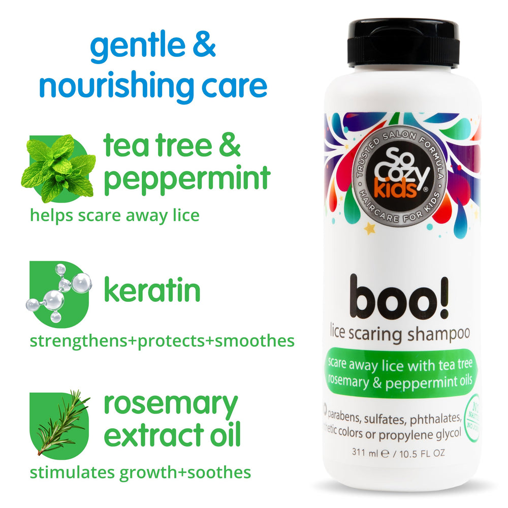 SoCozy Boo! bottle emphasizes rosemary extract for hair conditioning