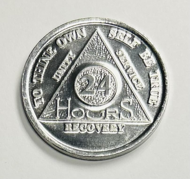 Sober Medallions beginner chip closeup shows classic AA design.