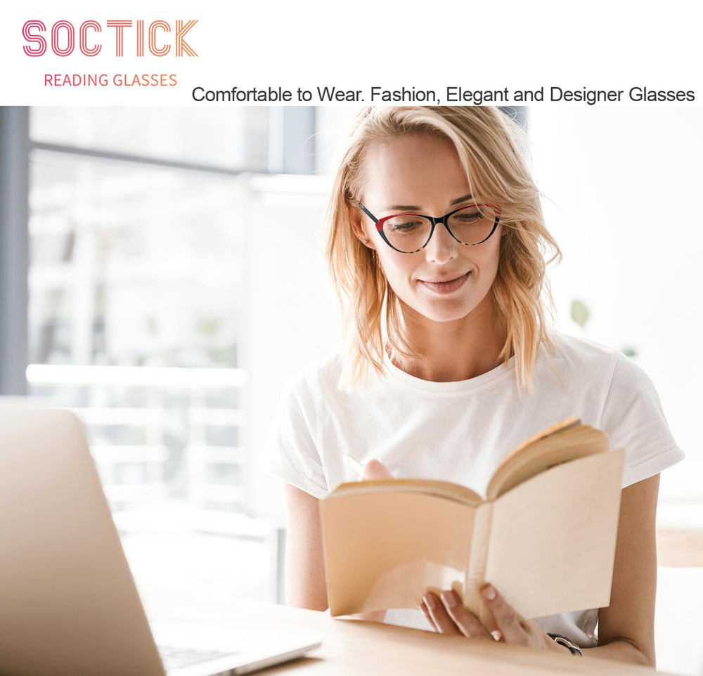 SOCTICK women’s cat-eye frames provide reliable backups and ready pairing options.
