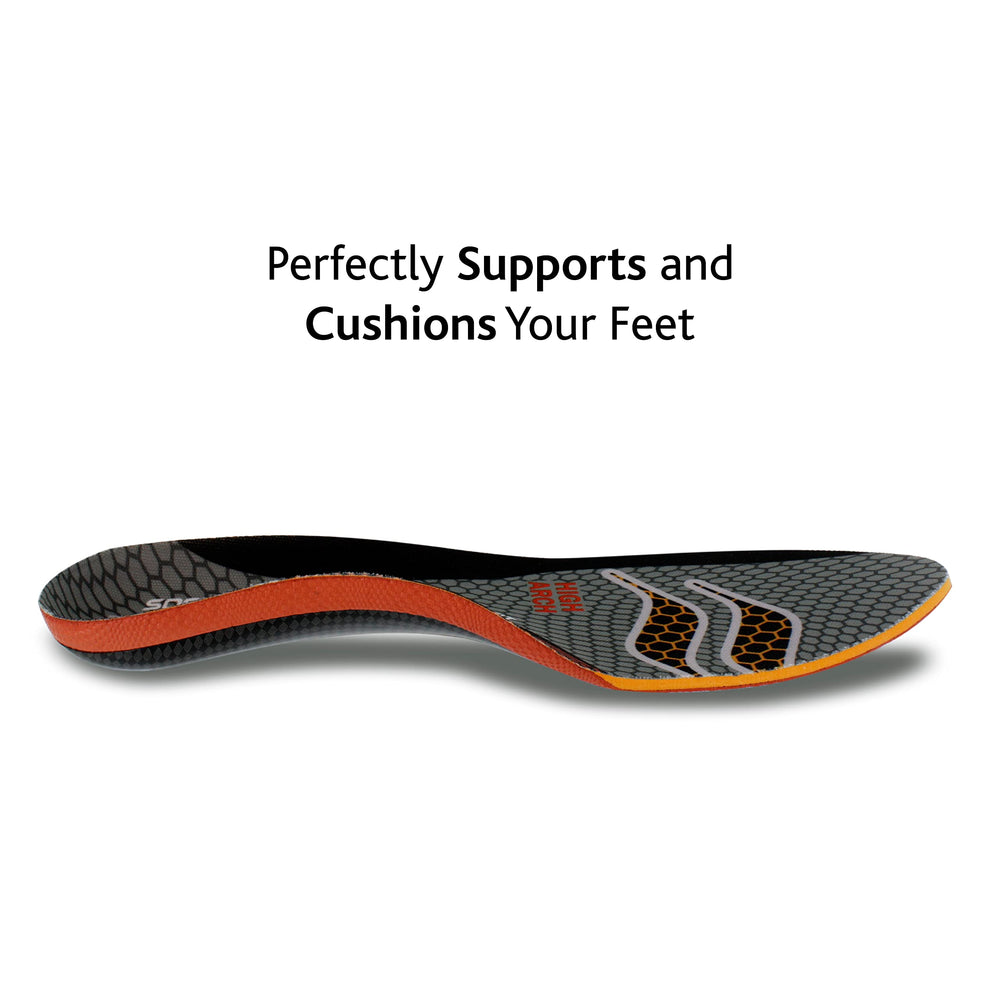 Sof Sole insoles feature a deep heel cup to center the foot during walking or running.