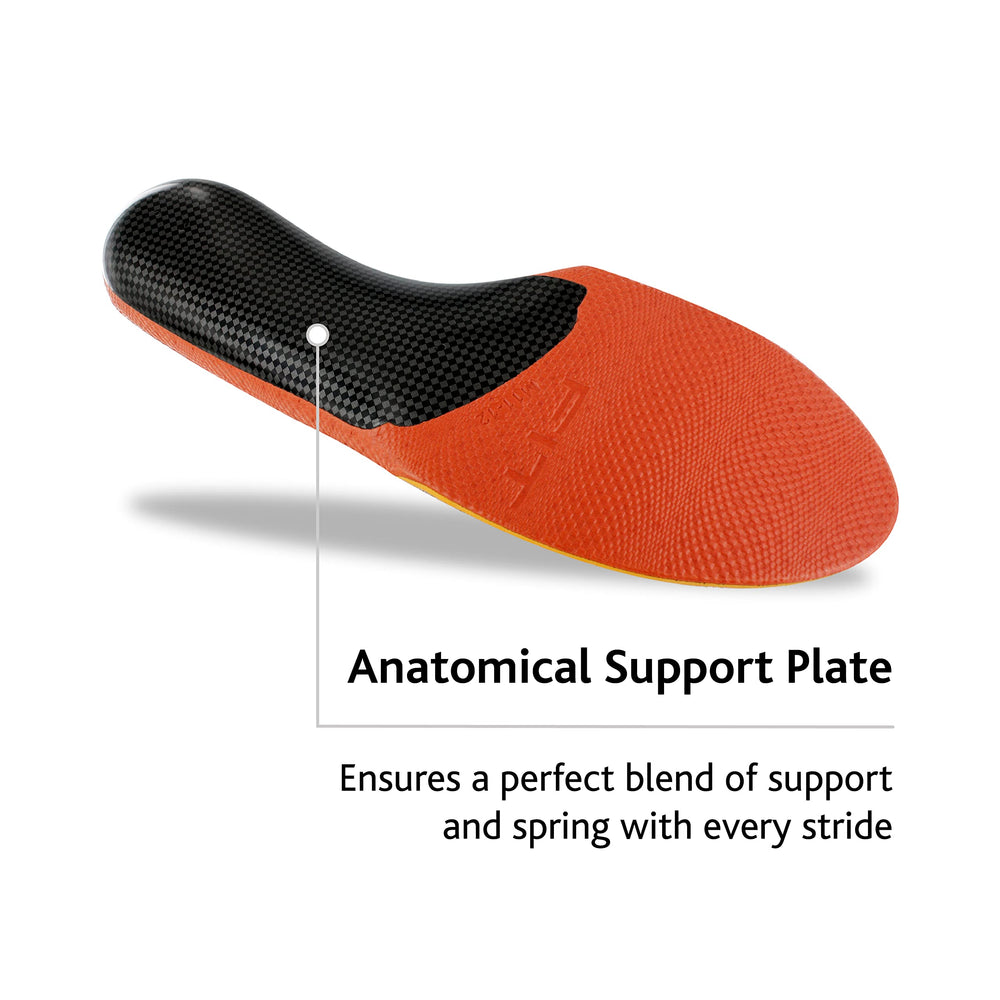 Sof Sole high-arch targeted support improves footwear fit and overall comfort.