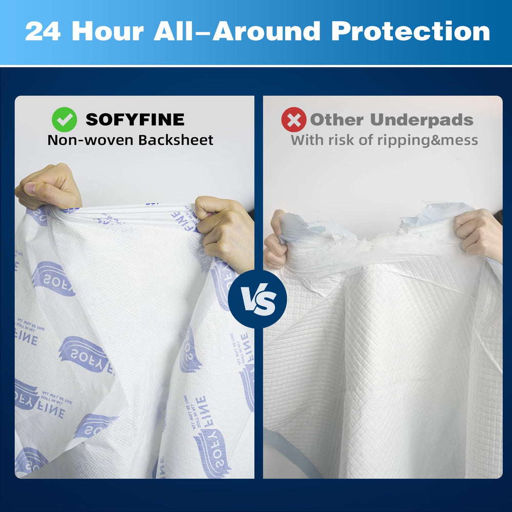 SOFYFINE 135g heavy-duty absorbent core captures liquids quickly