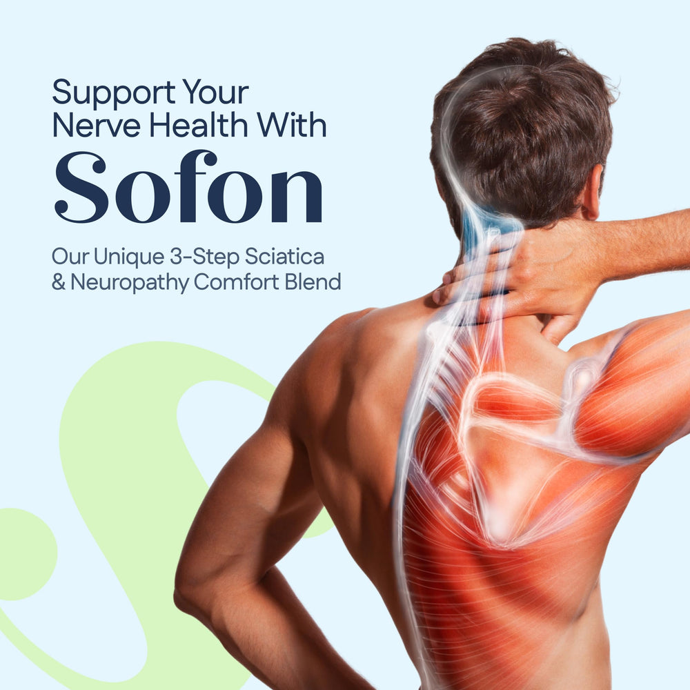 Close-up of Sofon capsules for targeted nerve support