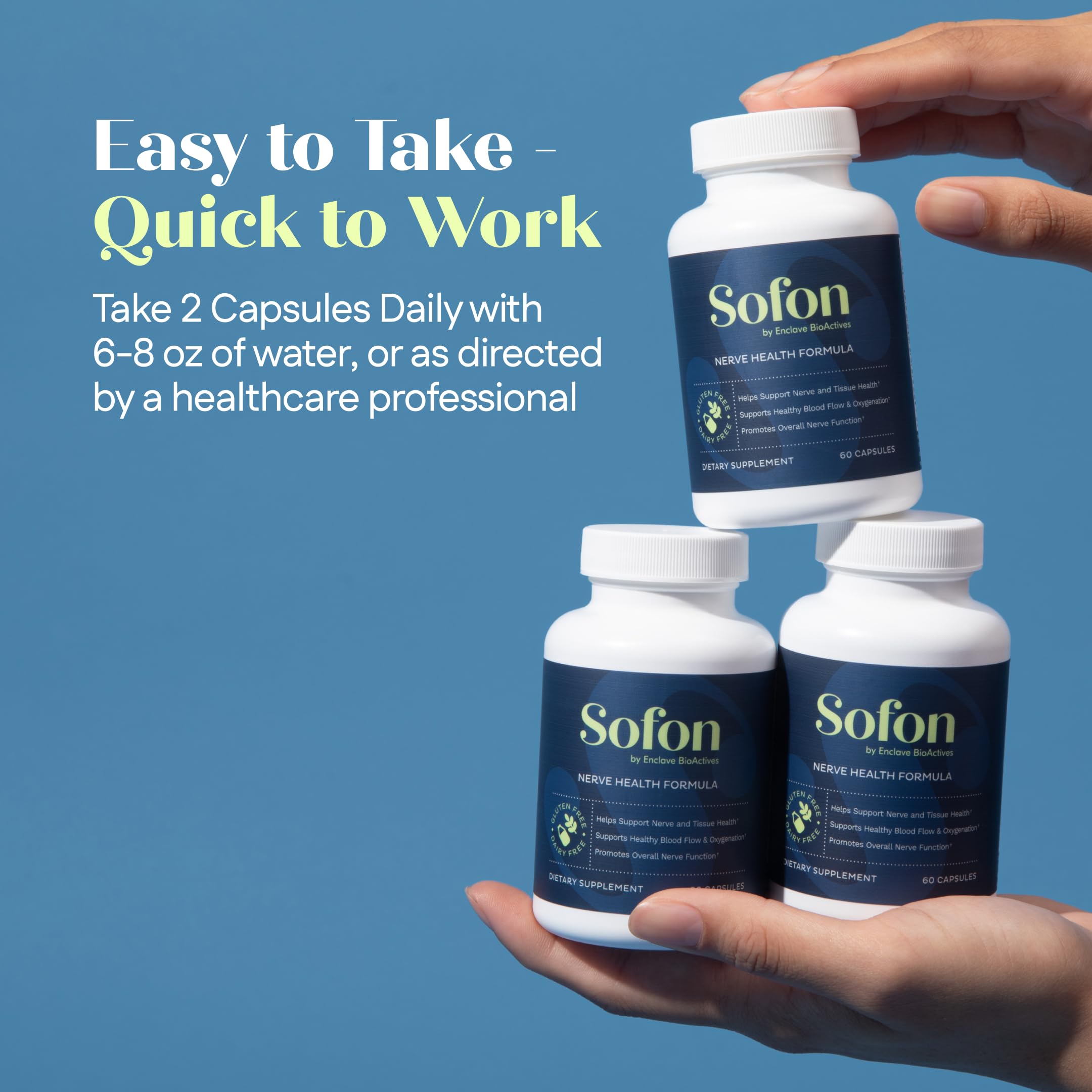Sofon Nerve Support ingredient icon highlights vitamins and minerals.