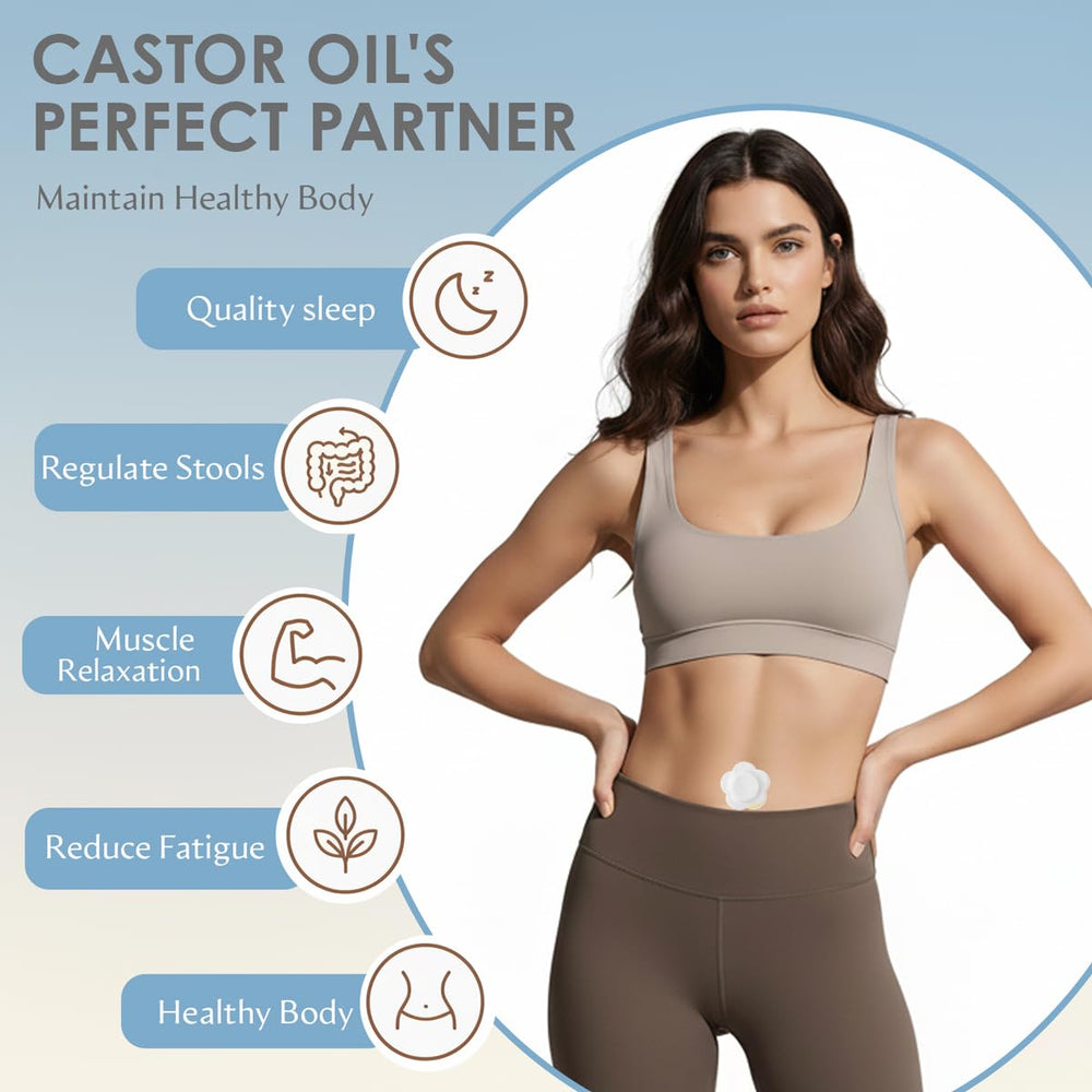 SOFOXYI Castor Oil Belly Button Patch adhesive backing shown for secure wear.