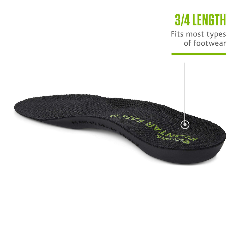 Sof Sole Plantar Fascia fits casual and athletic shoes for versatile wear.