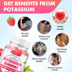 SoftBear gominas citrato potasio 1000 mg, sabor frambuesa, aptas para veganos.