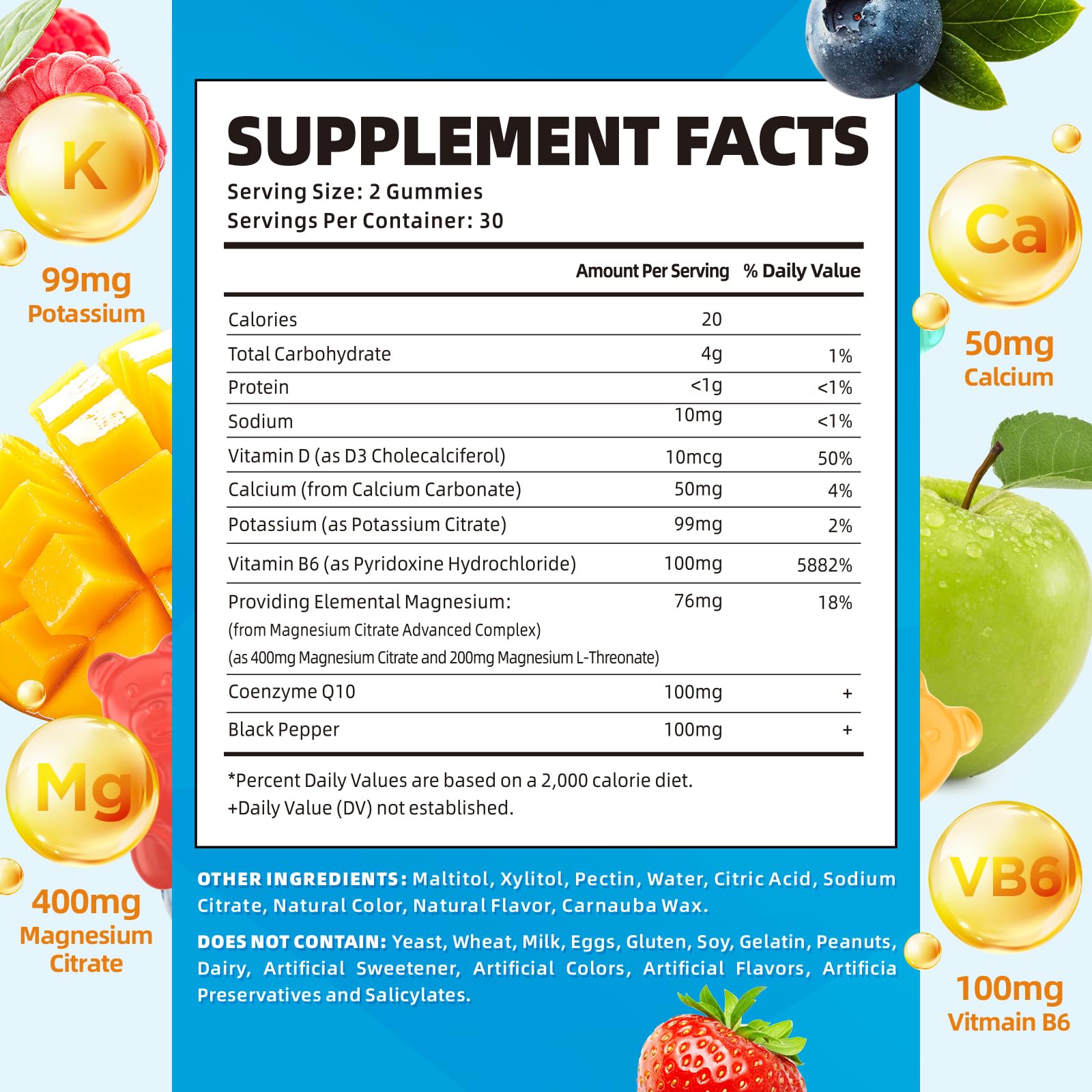 Softbear Potassium Gummies front bottle highlights vegan, sugar-free formula for everyday wellness.