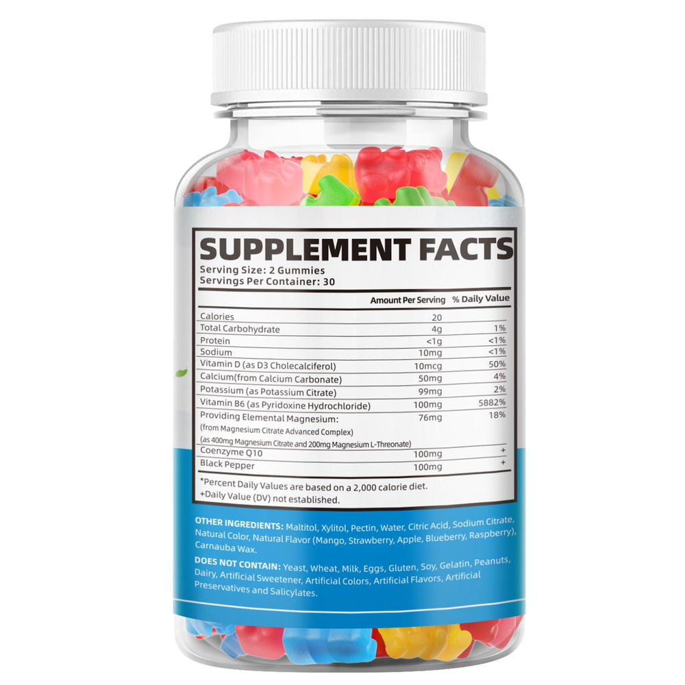 Softbear Potassium Gummies flatlay showing gummies and packaging layout.