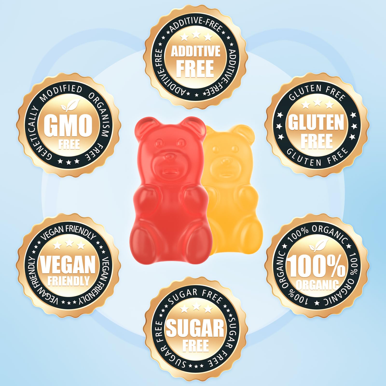 Softbear Potassium Gummies hand-dosed scene suggesting simple daily consumption.