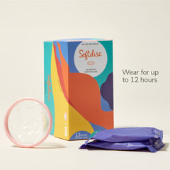Softdisc inserted close-up shows a secure seal at the base during wear.