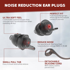 Softvox ear plugs with 2-layer flange offer a soft, stable fit.