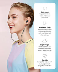 Softvox connector cord with soft silicone keeps earplugs ready on the neck