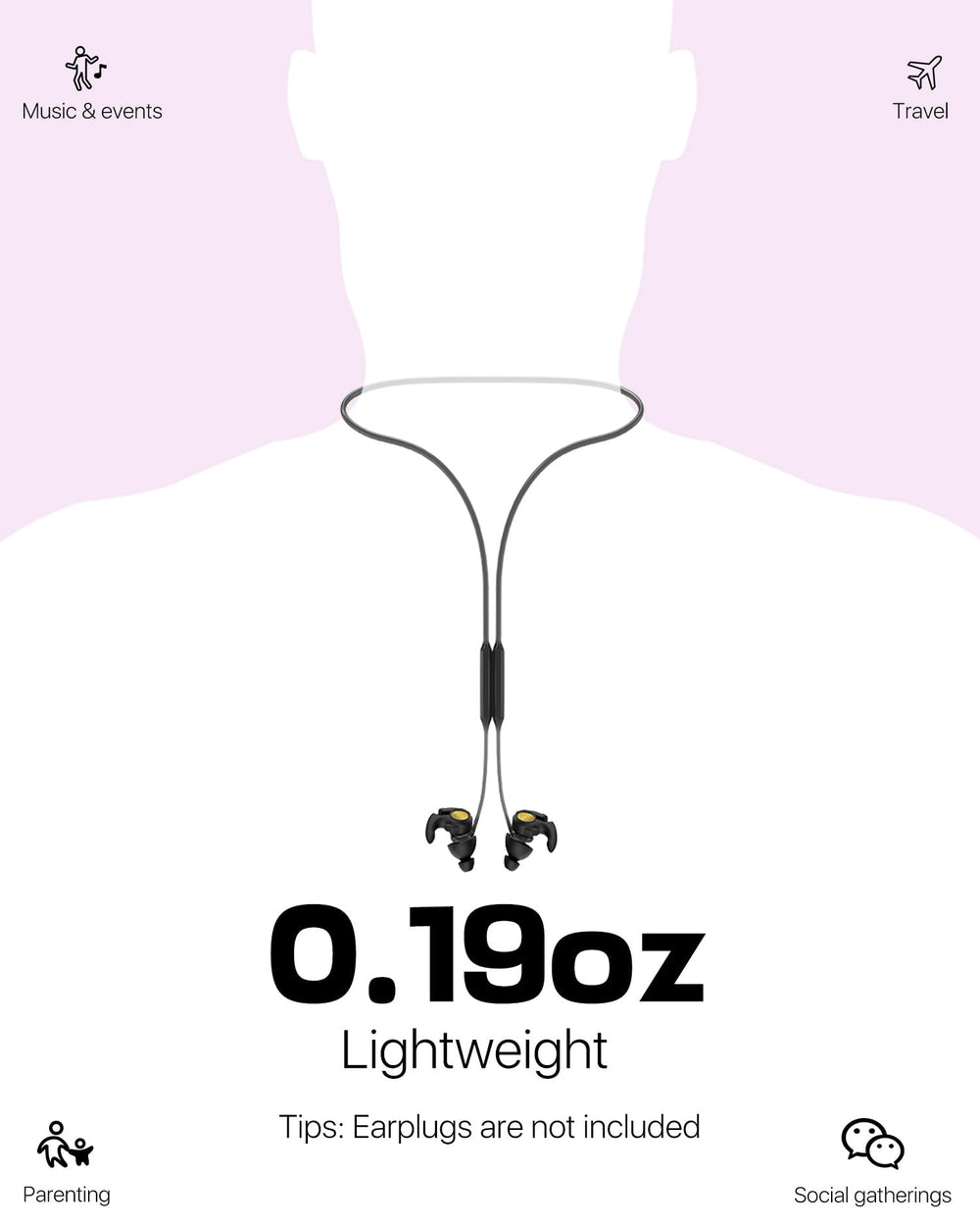 Softvox earplugs lightweight, skin-friendly design enhances comfort all day