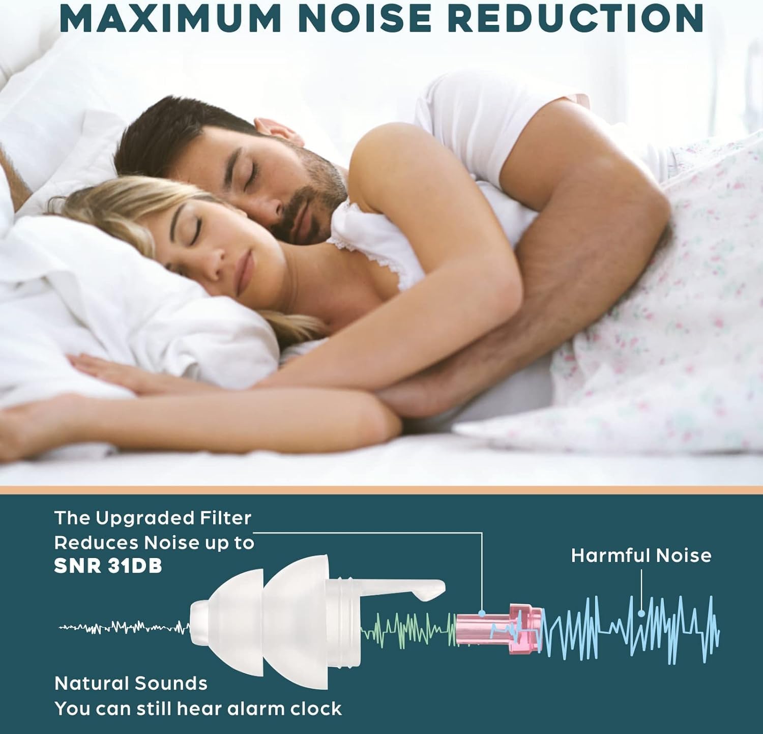 Softvox ergonomic design provides a snug fit for side sleeping comfort