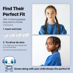 Softvox Kids Ear Plugs shown with carry case for easy on-the-go use.