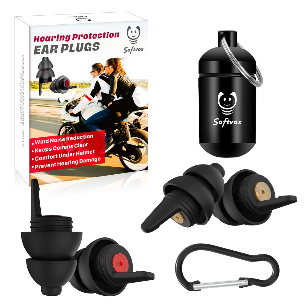 Softvox motorcycle ear plugs two-pack for on-the-go riders