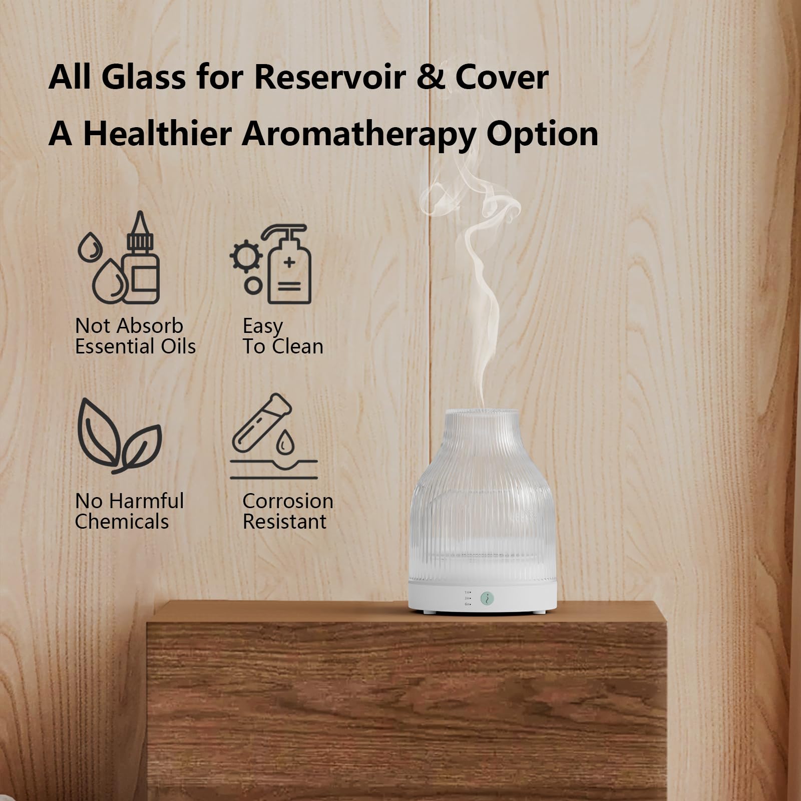 SOICARE diffuser with soft glow and mist for focused work and relaxation