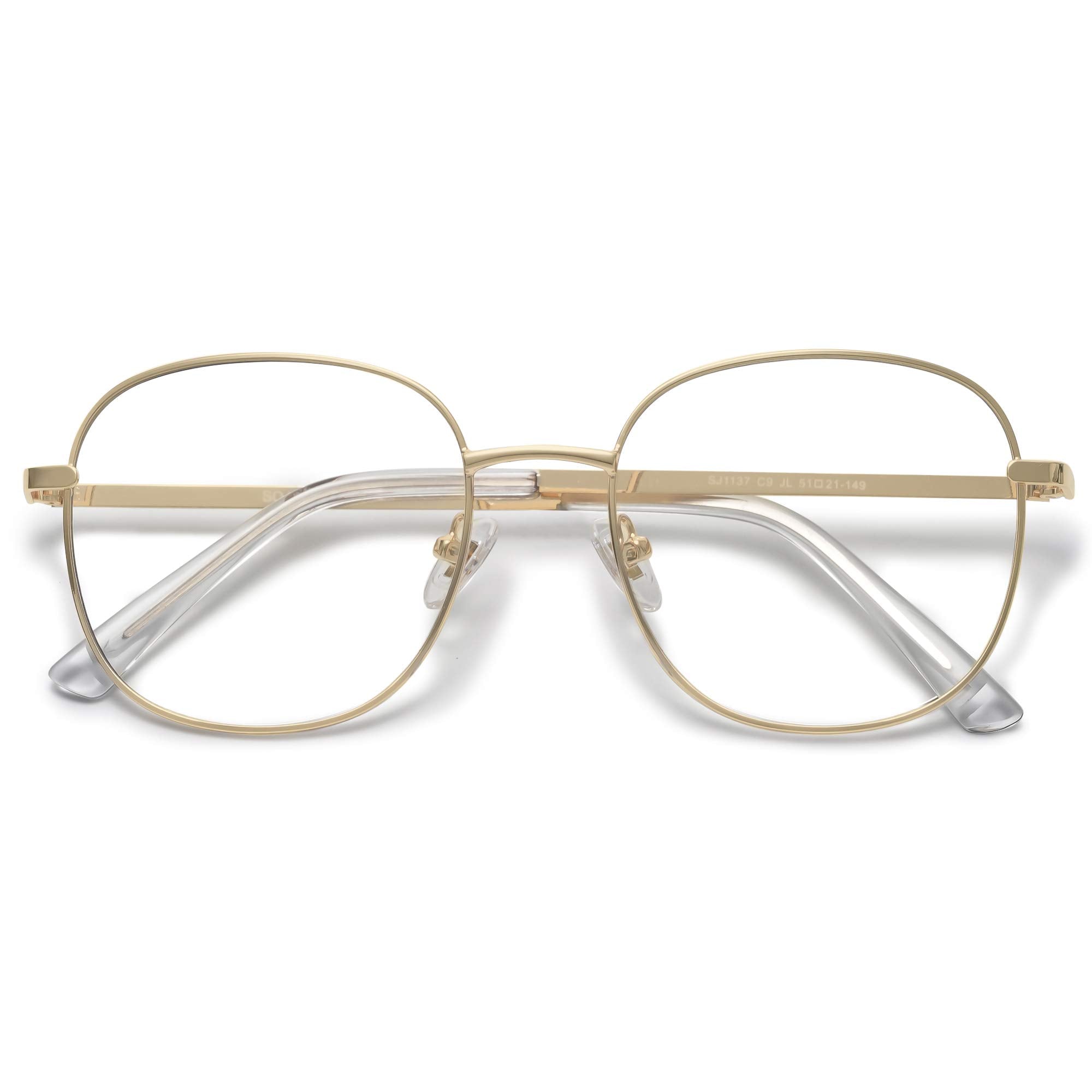 SOJOS SJ1137 frame close-up highlighting the gold frame and comfortable design