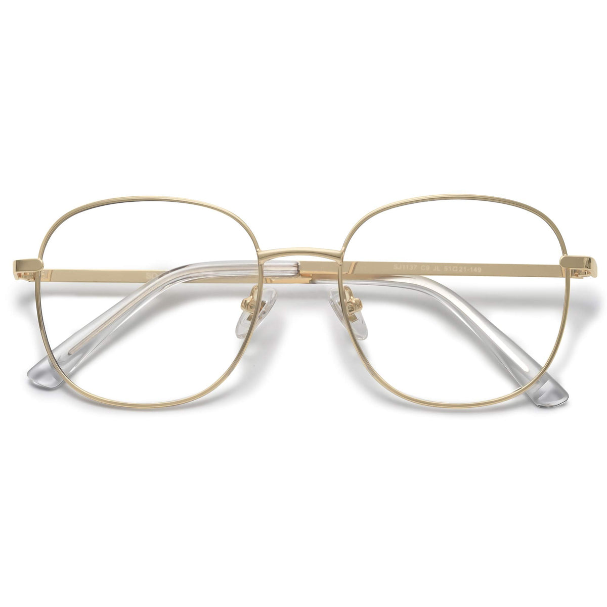 SOJOS SJ1137 frame close-up highlighting the gold frame and comfortable design