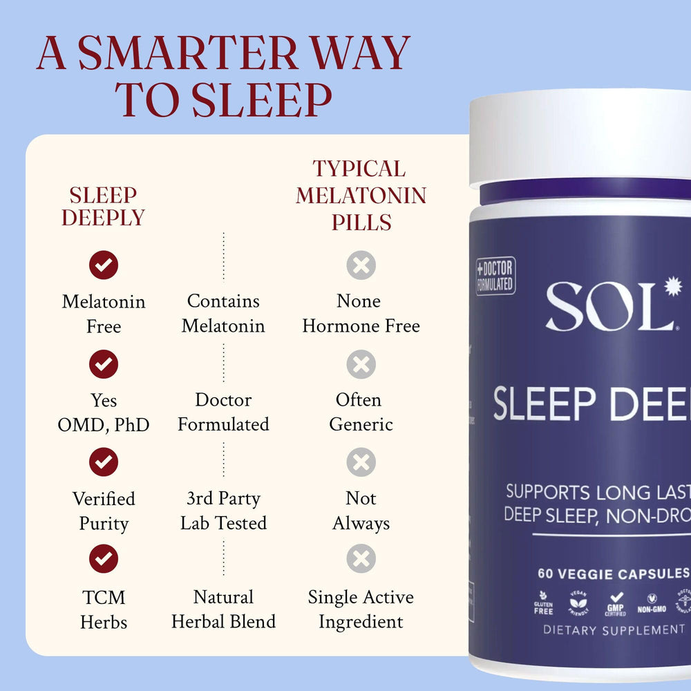 Sol Nutrition Sleep Deeply Made in USA badge signals trusted quality