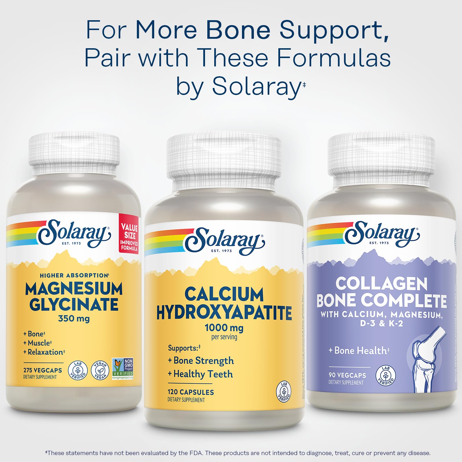 Solaray Calcium Hydroxyapatite bottle reflects decades of expertise