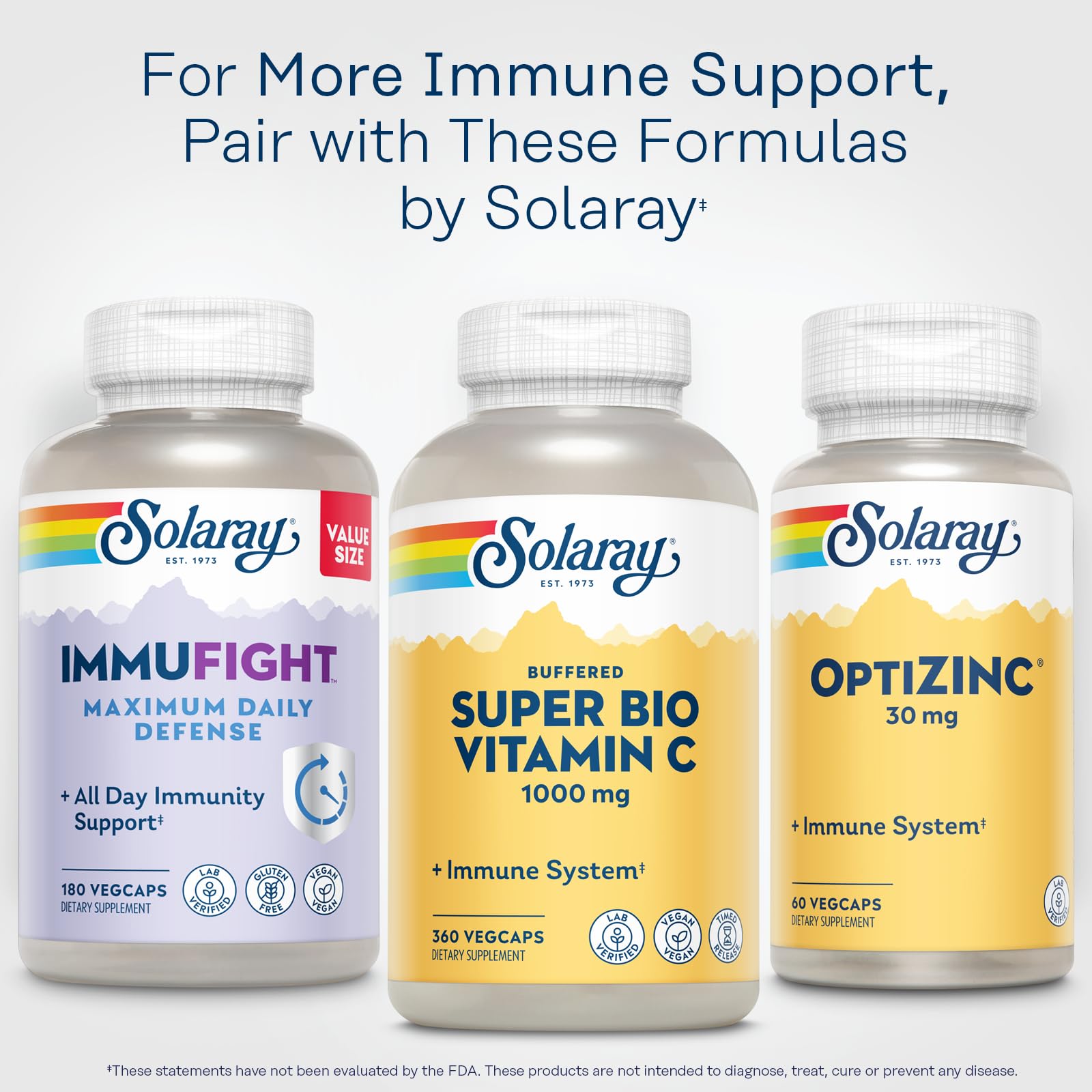 SOLARAY 60-day money-back guarantee on Vitamin C bottle