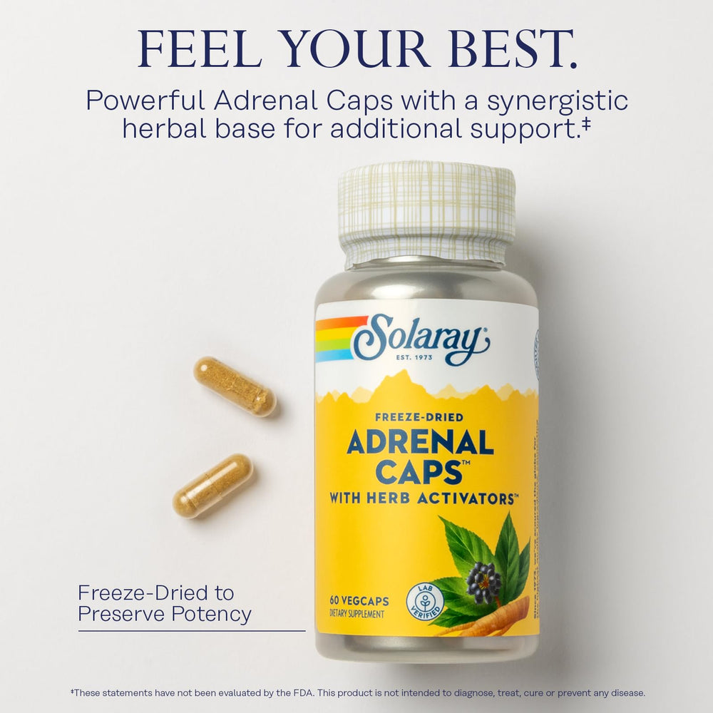 SOLARAY Adrenal Caps capsules ready for daily wellness routine