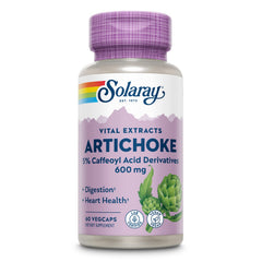 SOLARAY Artichoke Leaf Extract bottle cap close-up shows guaranteed potency