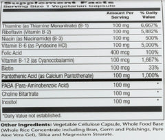 Solaray B-Complex 100 mg packaging display showing comprehensive vitamin B.