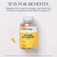 SOLARAY Vitamin B Complex bottle pour demonstrating easy daily supplementation