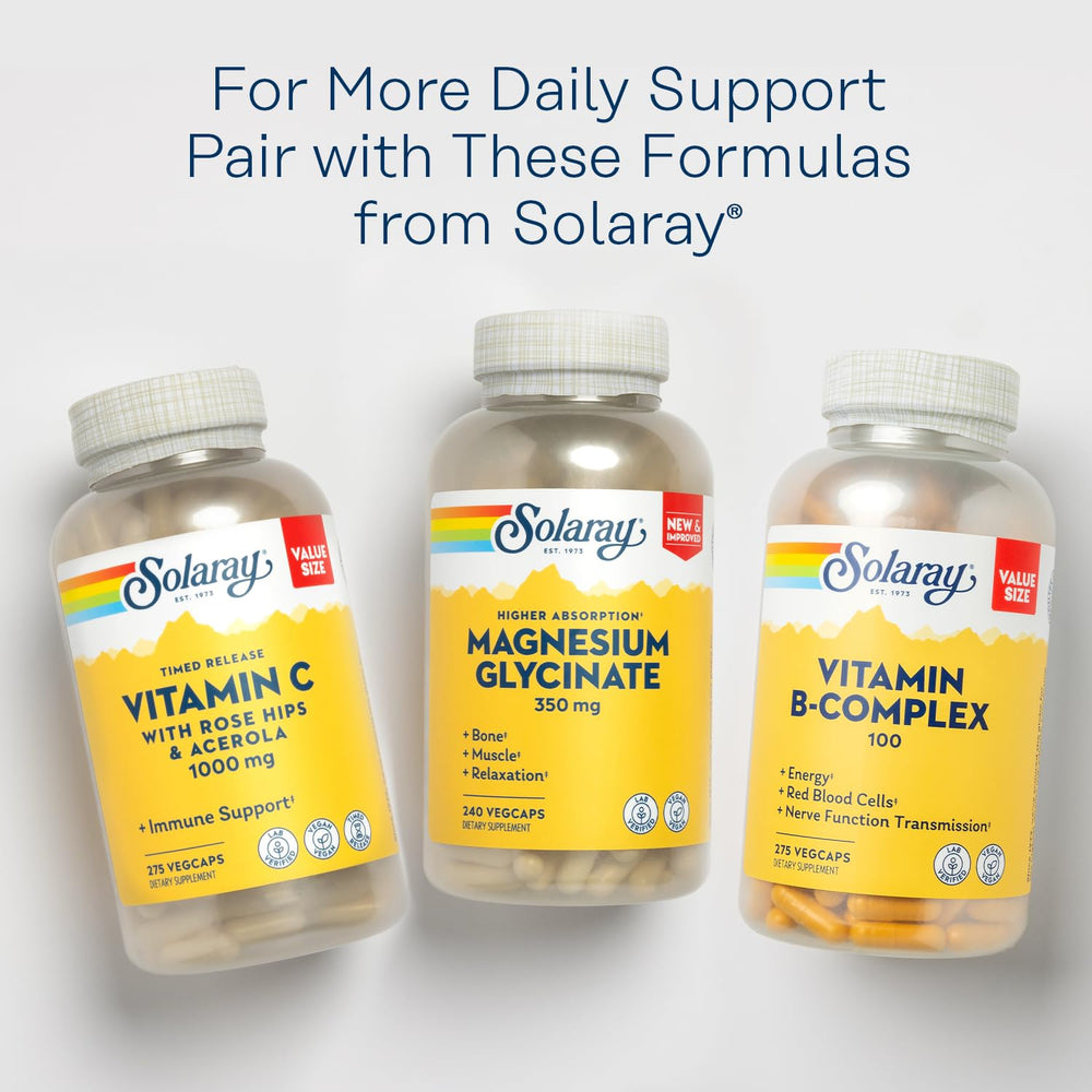 SOLARAY Vitamin B Complex vegan capsules packaging appeals to plant-based users