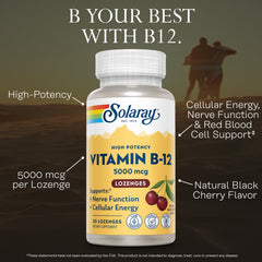 SOLARAY B12 lozenge with black cherry flavor supports healthy homocysteine levels