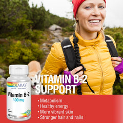 SOLARAY B-2 capsules closeup with Aloe Vera blend.
