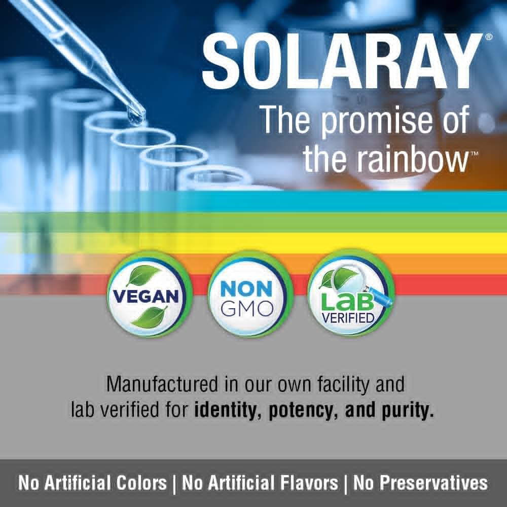 SOLARAY Beet Root 605mg non-GMO seal on packaging reinforces product integrity