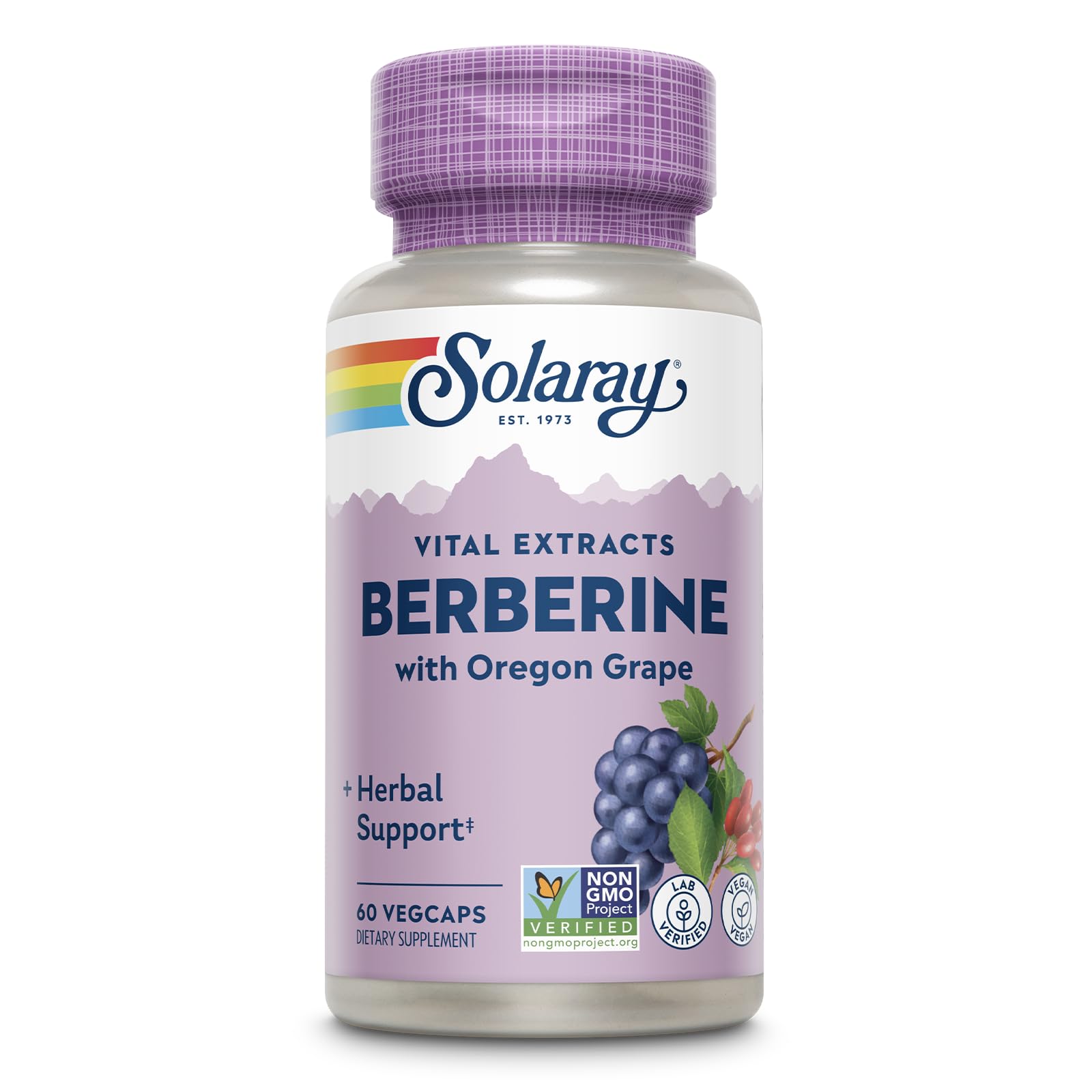 SOLARAY Berberine 250mg bottle front for daily wellness support