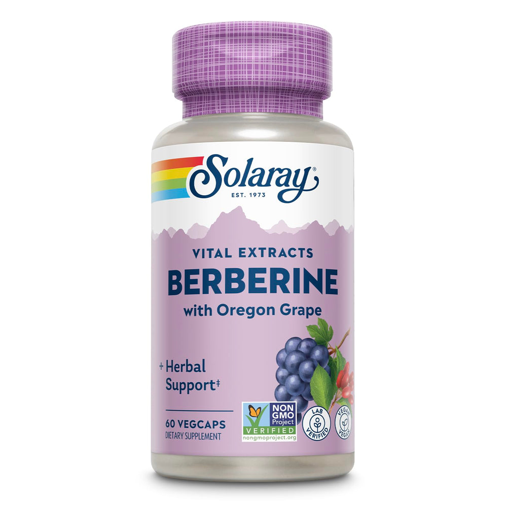SOLARAY Berberine 250mg bottle front for daily wellness support