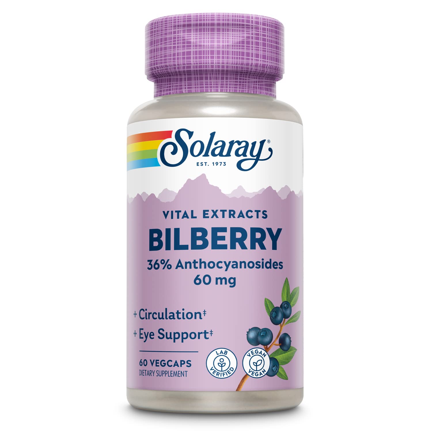 SOLARAY Bilberry capsules in VegCaps for convenient daily intake