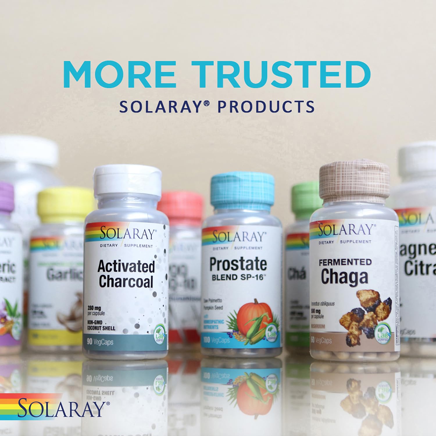 SOLARAY Bio CoQ-10 lab verification label; non-GMO claim and quality checks