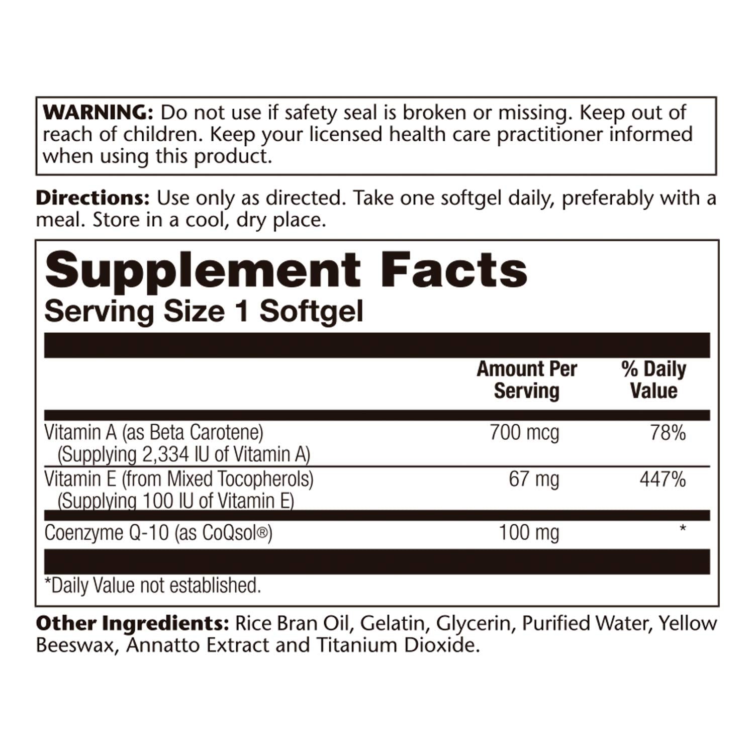 SOLARAY Bio CoQ-10 bottle with capsules; supports energy during active days