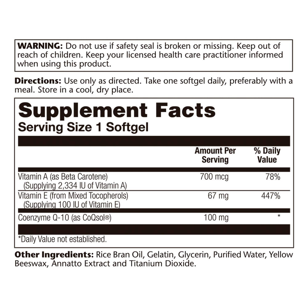 SOLARAY Bio CoQ-10 bottle with capsules; supports energy during active days