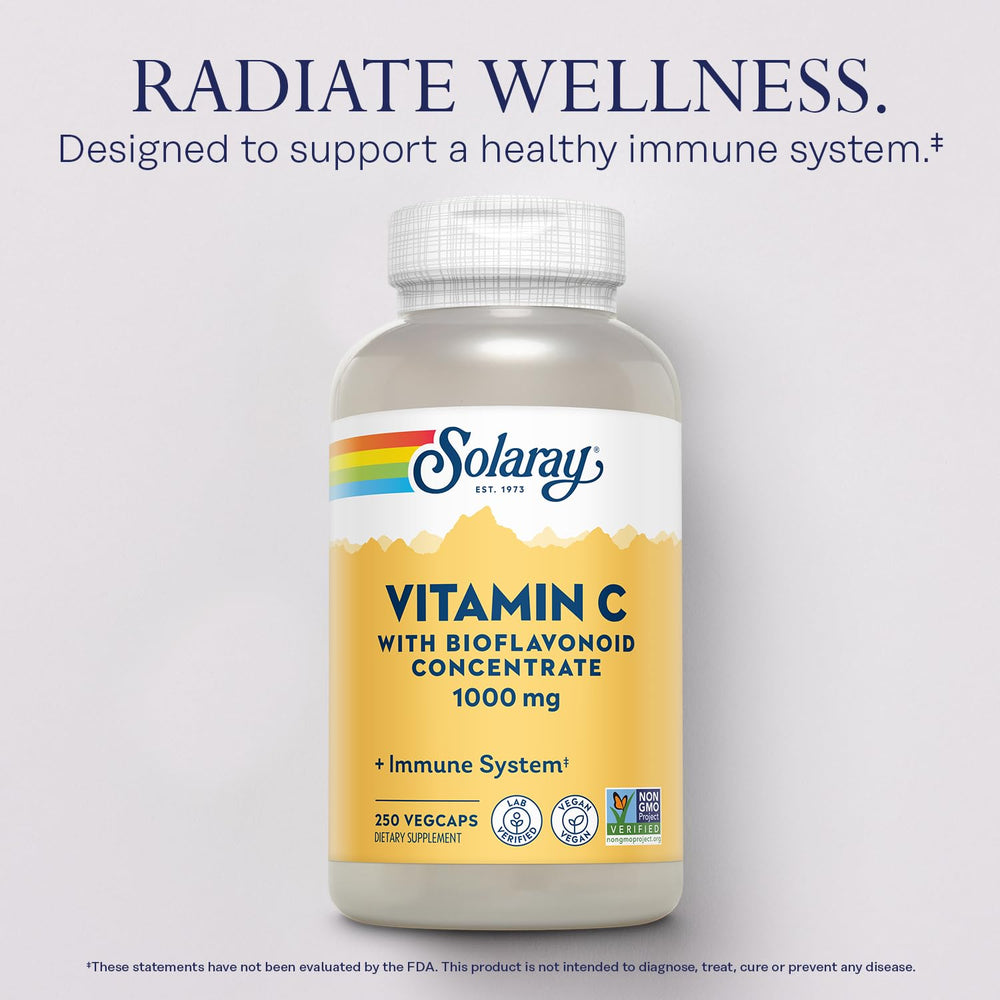 SOLARAY capsules with citrus bioflavonoids signaling absorption support.