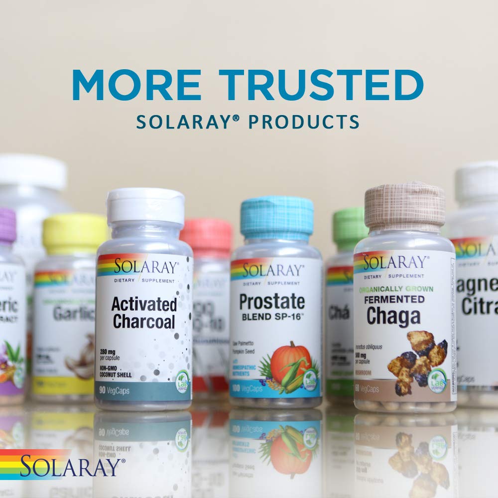 Solaray Biotin gluten-free certification seal signals allergen-conscious production standards.