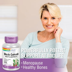 SOLARAY Black Cohosh serving guidance with meal and water