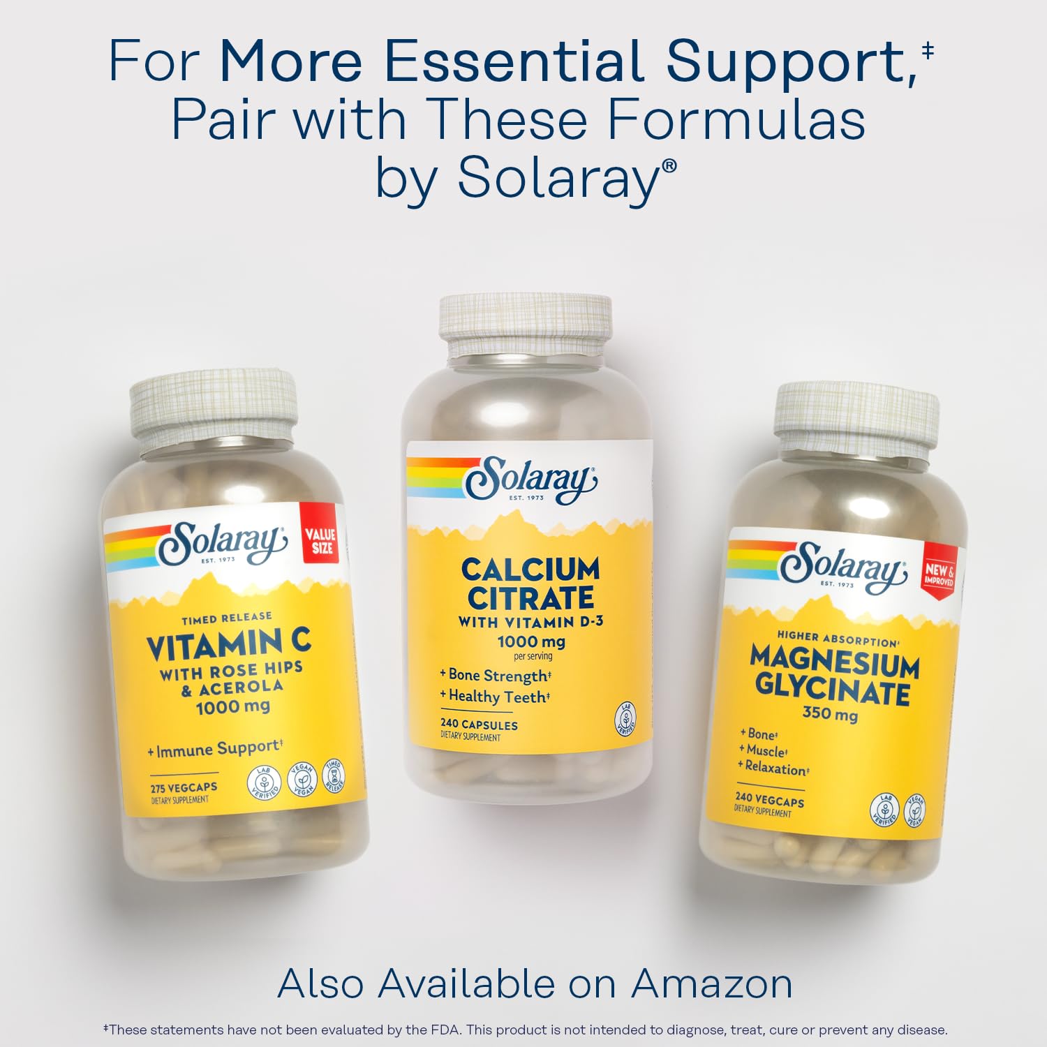 SOLARAY bottle with 240 capsules and 60 servings specification.